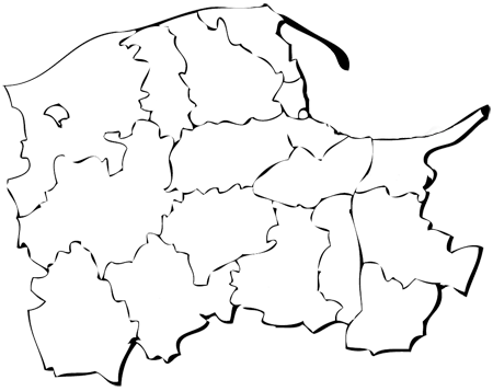 Mapa administracyjna województwa pomorskiego